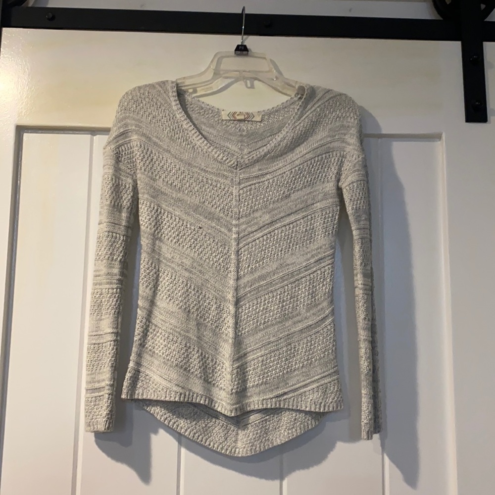 Gray v-neck sweater